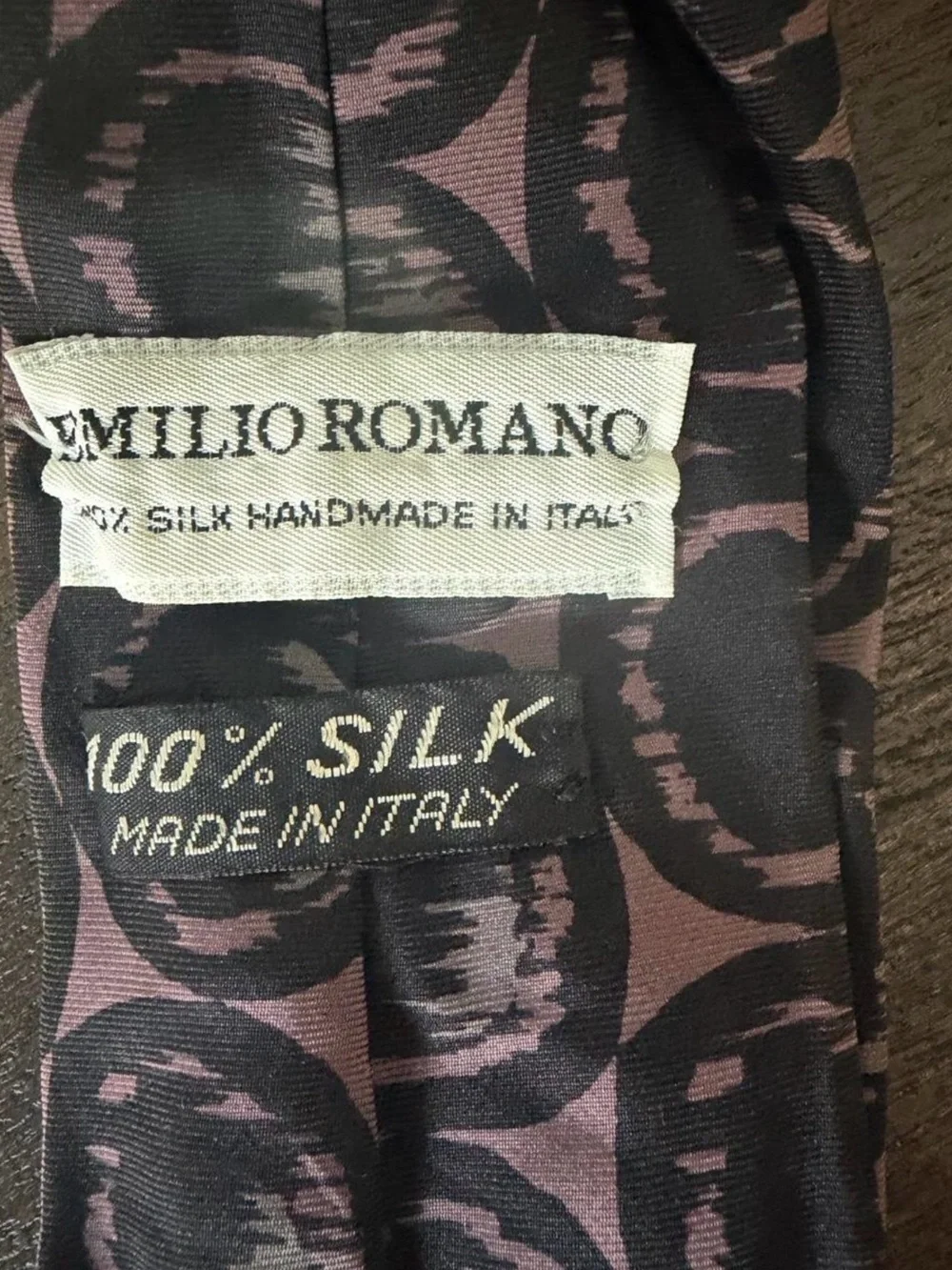 Men's Pink Silk Tie with Black Circular Pattern